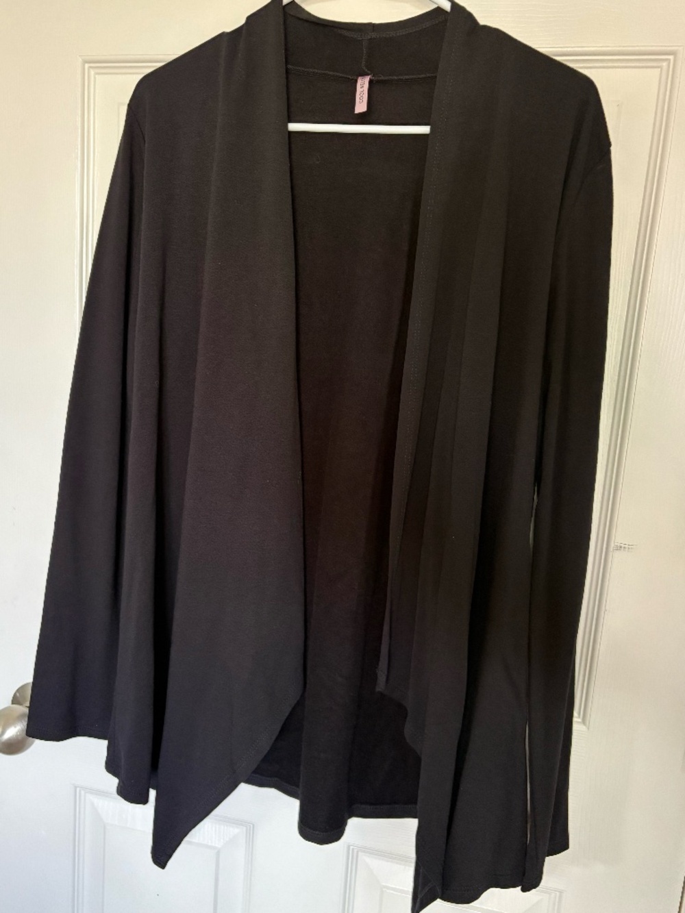 Cool Melon Black Lightweight Open Front Cardigan